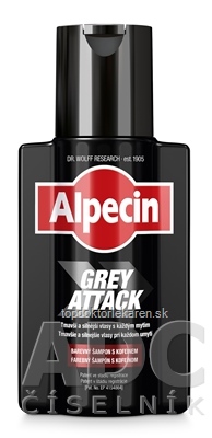 ALPECIN GREY ATTACK Shampoo farebný (čierny) kofeínový šampón 1x200 ml