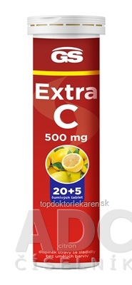 GS Extra C 500 mg tbl eff (inov.2023) príchuť citrón 20+5 (25 ks)