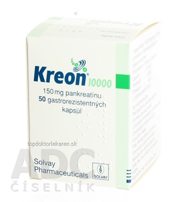 Kreon 10 000 cps end 150 mg  (fľ.HDPE) 1x50 ks
