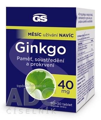 GS Ginkgo 40 mg tbl (s Gotu kola) 90+30 zadarmo (120 ks)