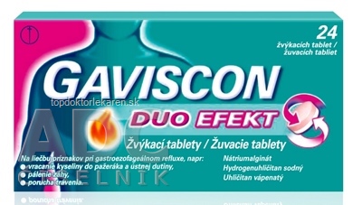 GAVISCON DUO EFEKT žuvacie tablety tbl mnd (blis.) 1x24 ks