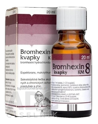BROMHEXIN 8-KVAPKY KM sol por (liek.skl.hnedá) 1x20 ml