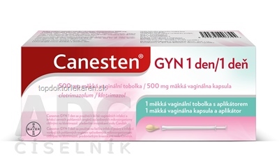 Canesten GYN 1 deň mäkká vaginálna kapsula cps vam 500 mg (blis.PVC/PVDC/PVC/Al+ 1 PP aplikátor), 1x1 set