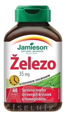 JAMIESON ŽELEZO 35 mg S POSTUPNÝM UVOĽŇOVANÍM tbl 1x60 ks