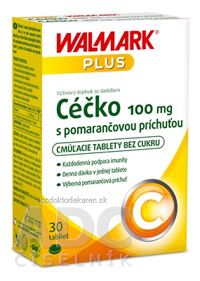 WALMARK Céčko 100 mg cmúľacie tablety s pomarančovou príchuťou (inov. 2024) 1x30 ks