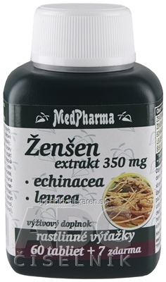 MedPharma ŽENŠEN 350 mg + Echinacea + Leuzea tbl 60+7 zadarmo (67 ks)