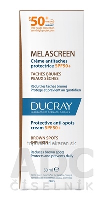 DUCRAY MELASCREEN Ochranný krém SPF50+ proti pigmentovým škvrnám 1x50 ml