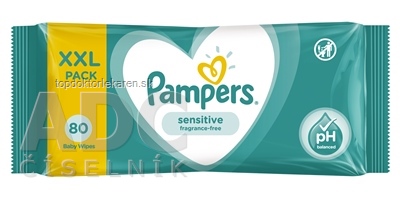 PAMPERS Baby Wipes Sensitive vlhčené obrúsky XXL pack 1x80 ks