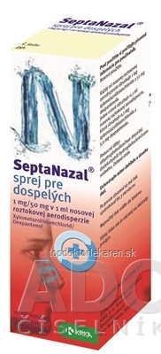 Septanazal sprej pre dospelých aer nao (fľ.HDPE s rozpr.) 1x10 ml