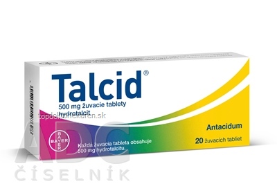 Talcid tbl mnd 500 mg (blis.) 1x20 ks