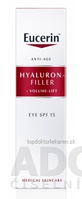 Eucerin HYALURON-FILLER+Volume-Lift Očný krém Anti-Age, SPF 15, 1x15 ml